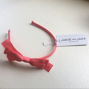 🆕 Janie and Jack Coral Ribbon Bow Headband